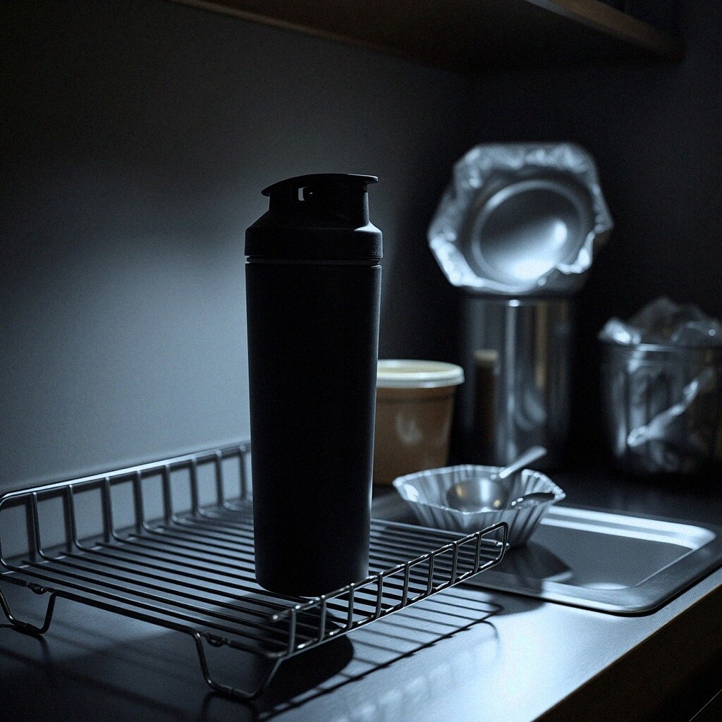 A shaker on the office pantry drying rack